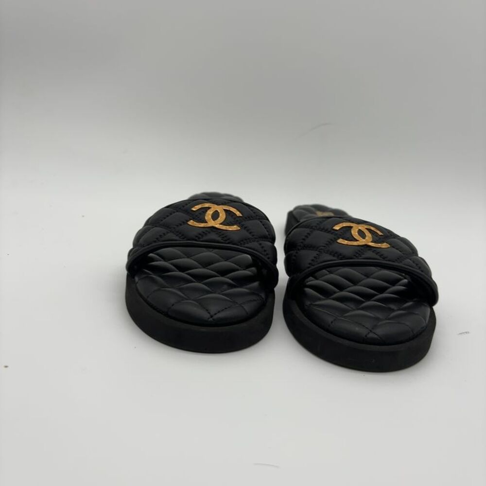 CHANEL Leather Slide Sandals - Picture 3 of 6